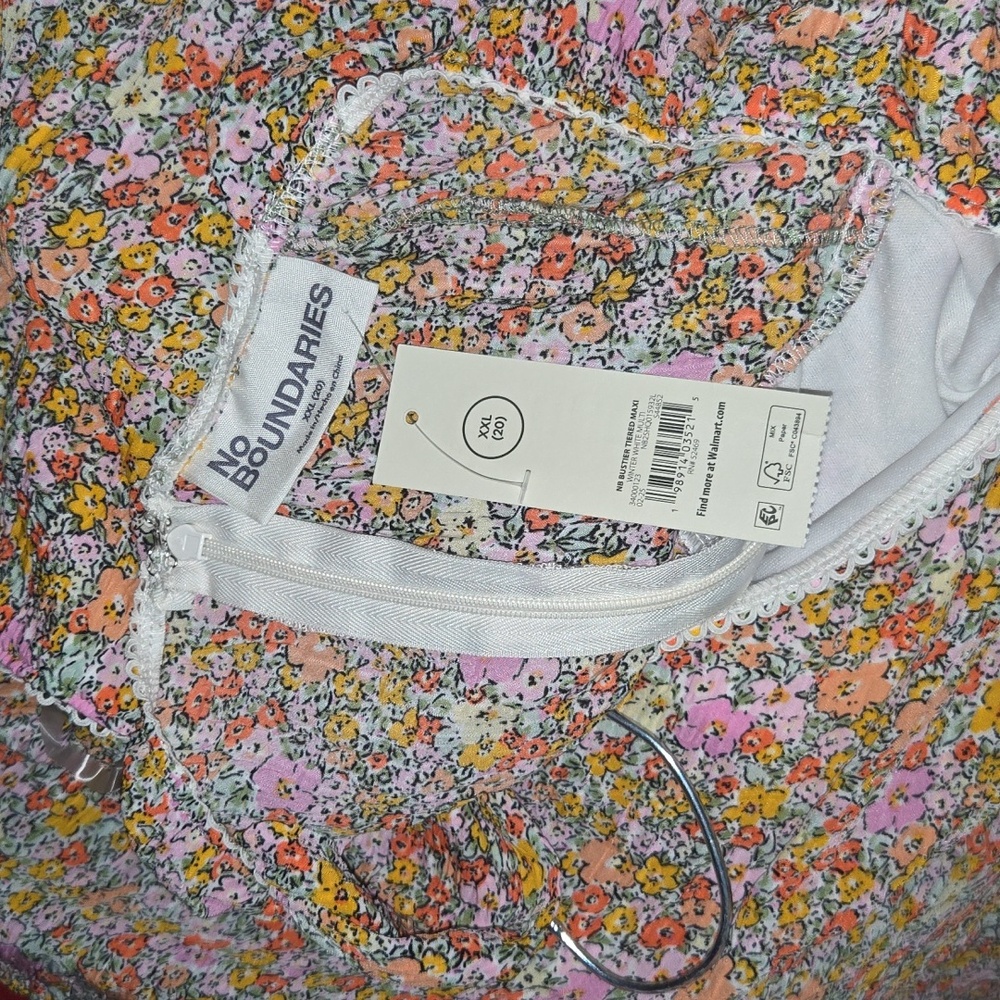 No Boundaries Multicolor Floral Tiered Dress - Picture 6 of 6